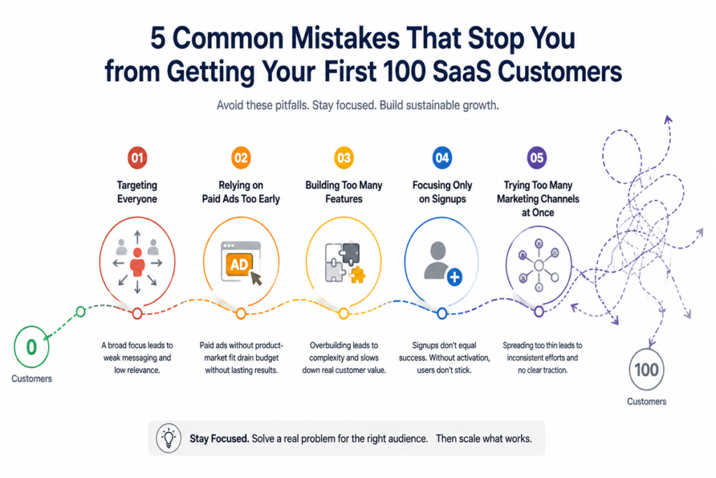 5 Common Mistakes That Stop You from Getting Your First 100 SaaS Customers